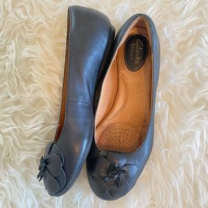 Clarks Artisan Aldea Palm Flats, Black Leather, size 7